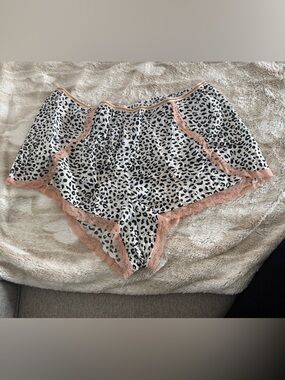Victoria's Secret White & Black Leopard Sleep Shorts